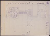 Blueprints of Joyner Library basement, second, and third floor